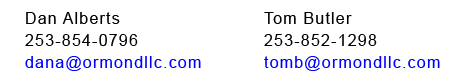 Dan Alberts and Tom Butler contact information